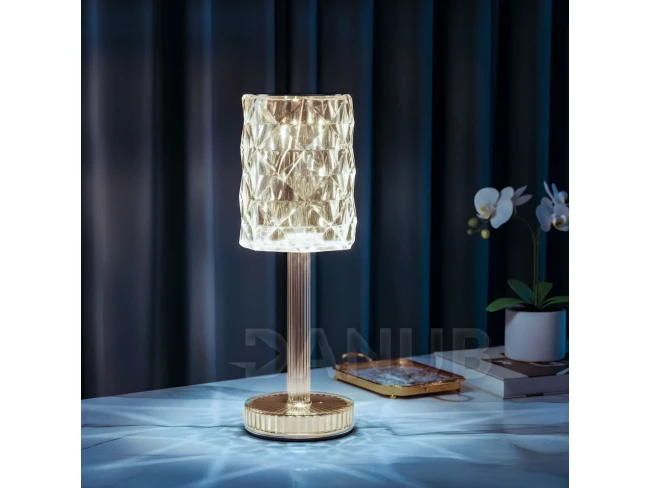 Asztali lámpa - átlátszó - állítható színhőm, fényerő - akkumulátoros - USB