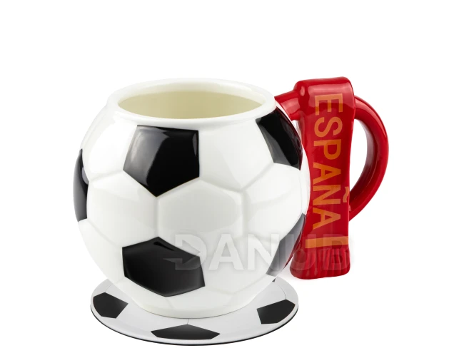 Focis bögre sállal Spanyolország és focis alátét