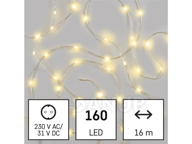 LED karácsonyi lánc csepp, 16 m, kültéri és beltéri, meleg fehér, időzítő LED karácsonyi lánc csepp, 16 m, kültéri és beltéri, meleg fehér, időzítő