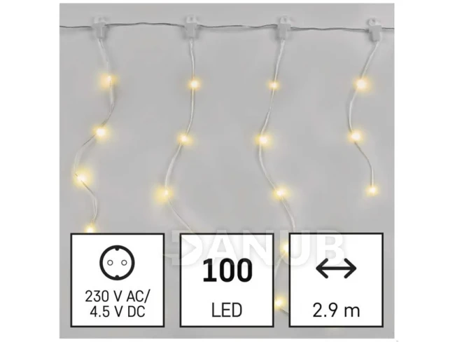 LED karácsonyi fényfüggöny - jégcsapok, 2,9 m, kültéri és beltéri, meleg fehér, programok LED karácsonyi fényfüggöny - jégcsapok, 2,9 m, kültéri és beltéri, meleg fehér, programok
