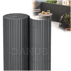 PVC erkélyszőnyeg – 100 x 400 cm – sötétszürke