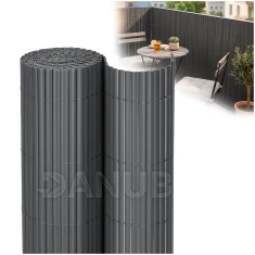 PVC erkélyszőnyeg – 100 x 300 cm – sötétszürke