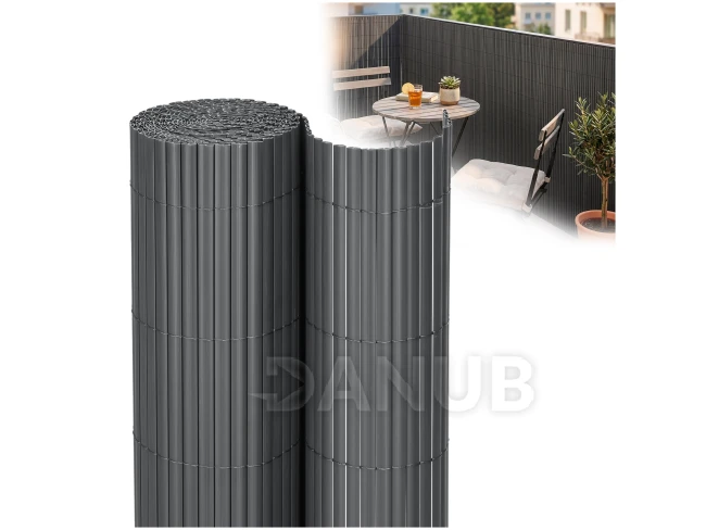 PVC erkélyszőnyeg – 100 x 300 cm – sötétszürke