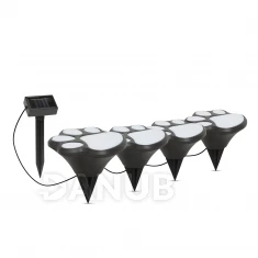 LED napelemes lámpa - kutyalábnyomok, leszúrható - műanyag - fekete - 360 cm