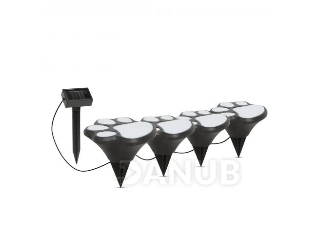 LED napelemes lámpa - kutyalábnyomok, leszúrható - műanyag - fekete - 360 cm LED napelemes lámpa - kutyalábnyomok, leszúrható - műanyag - fekete - 360 cm