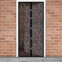 Szúnyogháló ajtóra - mágneses - 100 x 210 cm - ,,love"