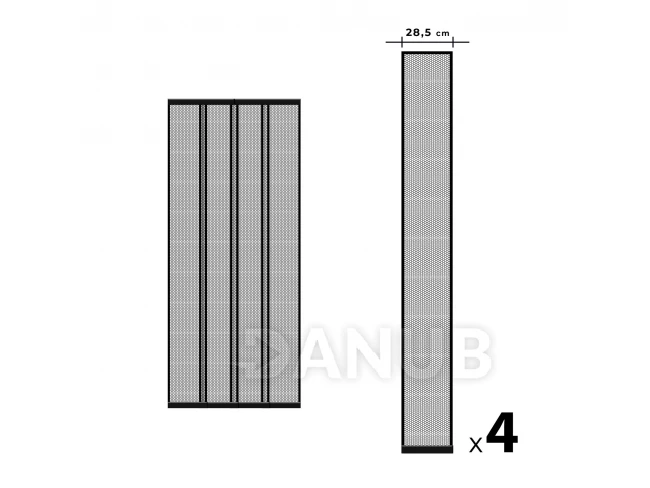 Szúnyogháló függöny ajtóra - 4db - fekete
