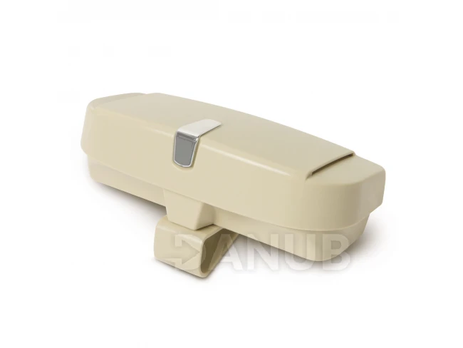 Szemüveg és kártyatartó csipesszel autóba - bézs