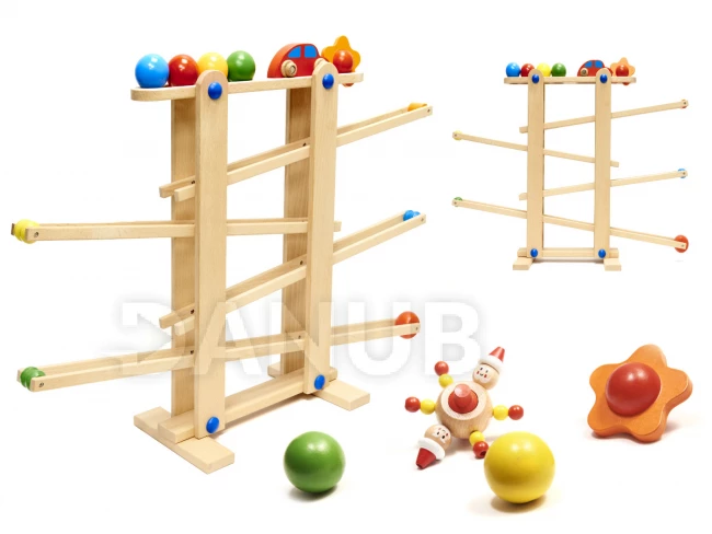 Montessori fa golyópálya XXL