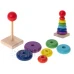 Fa piramis színek szortírozásához - színes - 13 cm