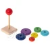 Fa piramis színek szortírozásához - színes - 13 cm