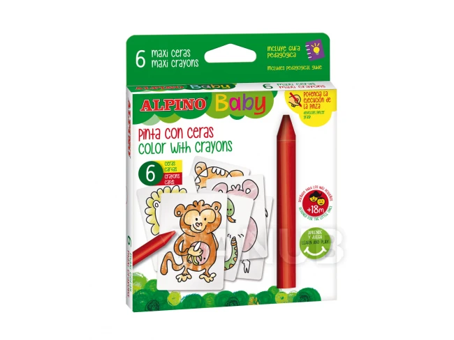 ALPINO BABY Vastag zsírkréta 6 színben 