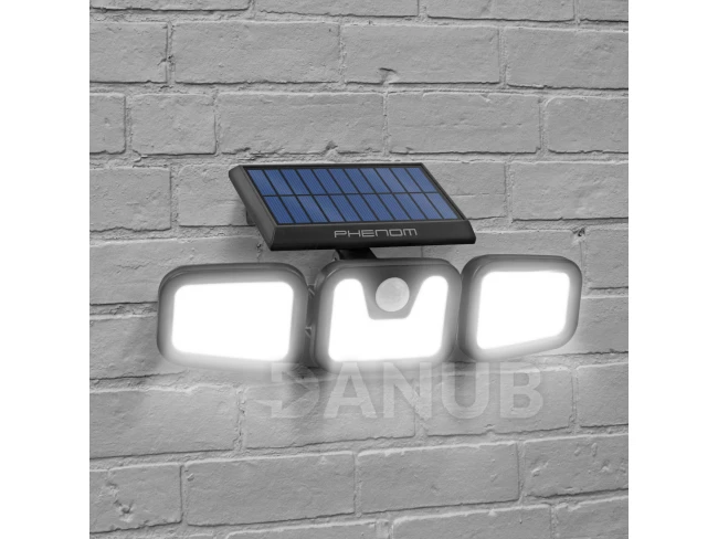 Mozgásérzékelős szolár reflektor - karos, forgatható - 3 COB LED