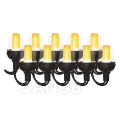 LED fénylánc - 10× party izzó, 4,5 m, kültéri és beltéri, vintage