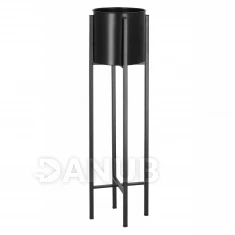 Round fém virágállvány - 74cm - fekete matt