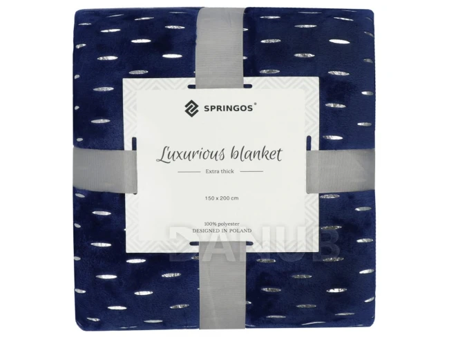 Plüss takaró LUX - 150x200cm - sötétkék + ezüst részletek Plüss takaró LUX - 150x200cm - sötétkék + ezüst részletek