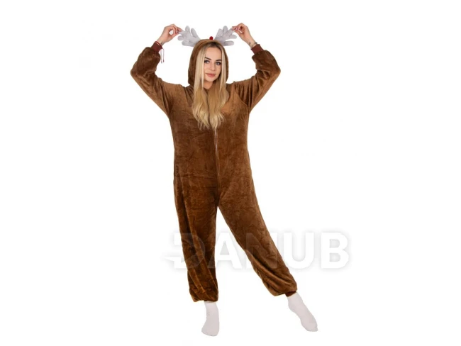 Plüss overall Kigurumi - rénszarvas minta - S méret - 160 cm