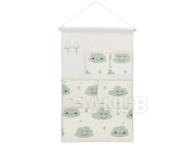 Fali szervező - 5 zseb - felhők bézs alapon