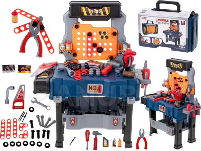 Műhelyasztal + szerszámok 65 db