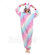 Plüss kezeslábas Kigurumi - egyszarvú minta - S méret - 155 cm