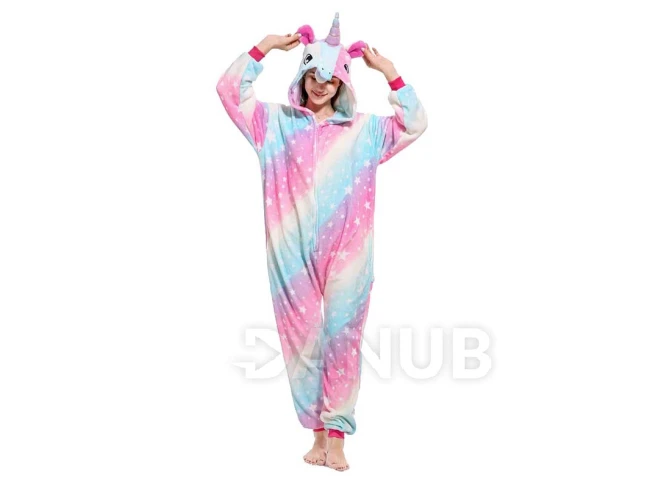 Plüss kezeslábas Kigurumi - egyszarvú minta - S méret - 155 cm