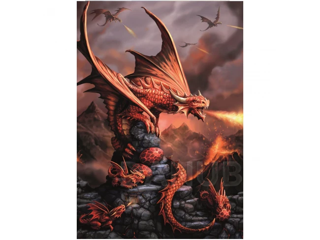 Gyémántfestés - hímzés - 30x40 cm - sárkány