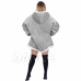 Női meleg bársony oversize 2in1 kapucnis pulóver - szürke