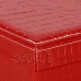 Ékszerdoboz rekeszekkel - 26x26x8,5 cm - piros öko-bőr