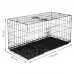 Állathordozó ketrec - összecsukható - 130 x 70 x 60 cm - XL - fekete