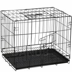 Állathordozó ketrec - összecsukható - 50 x 42 x 34 cm - XS - fekete