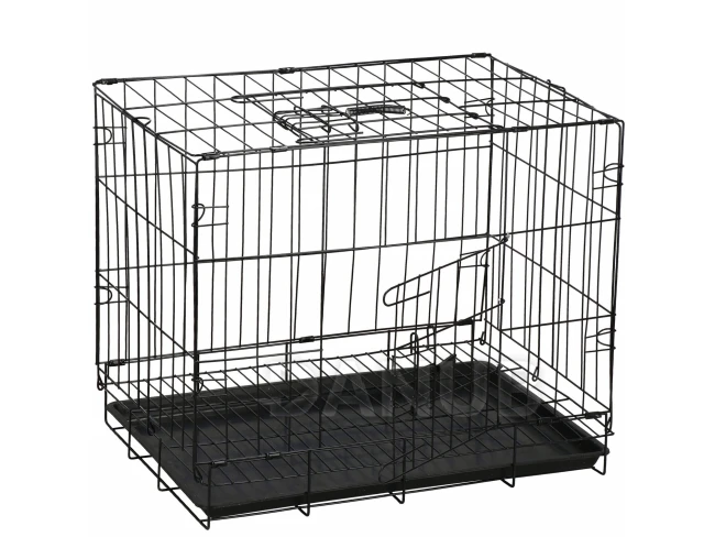 Állathordozó ketrec - összecsukható - 50 x 42 x 34 cm - XS - fekete