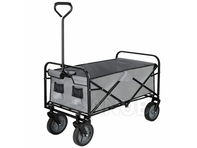 Összecsukható kerti/túrakocsi - 80 kg - fekete/szürke