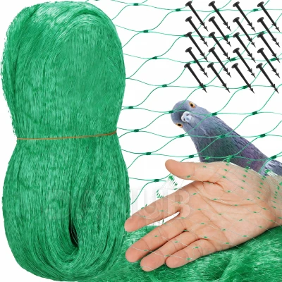 Madarak elleni védőháló rögzítőcsapokkal (20db) - 10x20 m - zöld