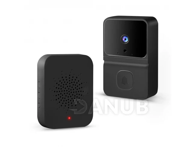 Smart videó kaputelefon szett - Wi-Fi-s, akkumulátoros - HD - fekete