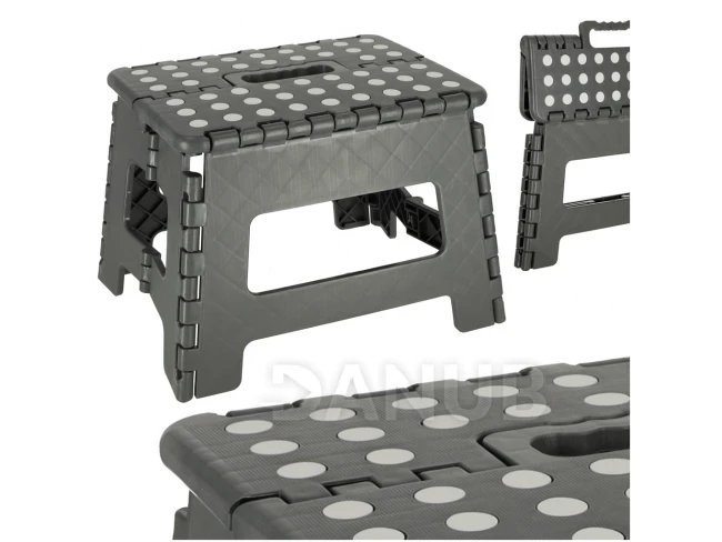 Csúszásmentes összecsukható zsámoly, 22 cm, sötétszürke