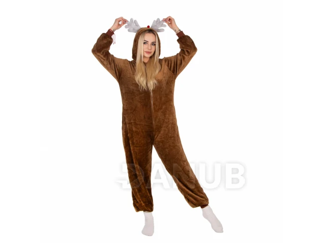 Plüss overall Kigurumi - rénszarvas minta - L méret - 175 cm