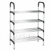 Cipőtartó állvány - 4 polc - fekete + ezüst keret
