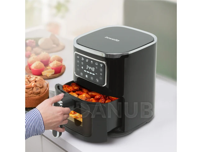 Olaj nélküli fritőz - 220-240 V - 1450W - 5 L - érintőgombos