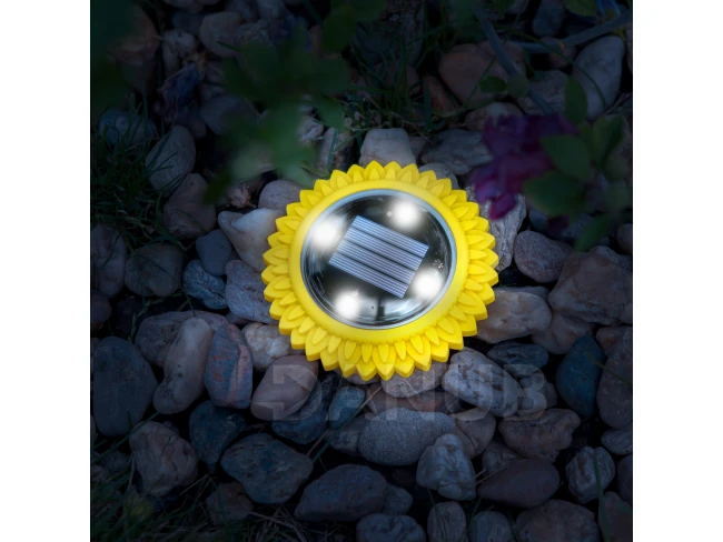 LED-es leszúrható szolár lámpa - sárga - hidegfehér - 11,5 x 2,3 cm