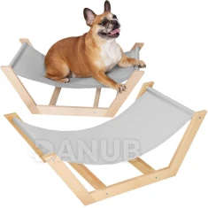 Kutya fekvőszék - fa - szürke