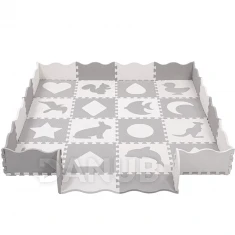 Hab puzzle négyzetek - 150x150x1cm - állatok és alakzatok - fehér, szürke