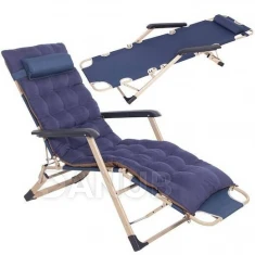 Kerti nyugágy matraccal - összecsukható - állítható - tengerészkék
