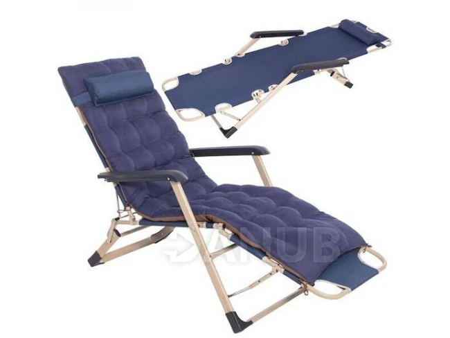 Kerti nyugágy matraccal - összecsukható - állítható - tengerészkék