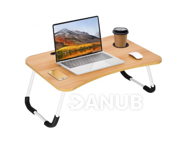 Összecsukható laptop asztal - világosbarna