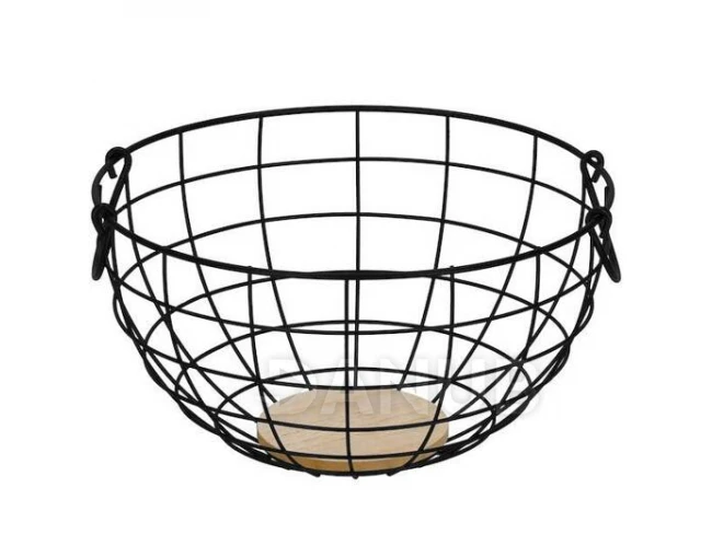 Gyümölcskosár - fém - kerek - 28x15 cm - fekete