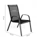 Rakásolható kerti szék - fekete - 2 db
