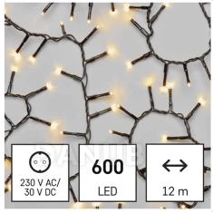 LED karácsonyi fényfüzér – sündisznó, 6 m, kültéri és beltéri használatra, meleg fehér, időzítő