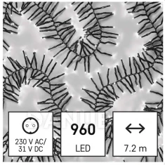LED karácsonyi fényfüzér – sündisznó, 7,2 m, kültéri és beltéri használatra, hideg fehér, programok