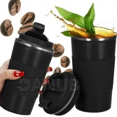 Rozsdamentes acél kávé és tea bögre - fekete - 500 ml