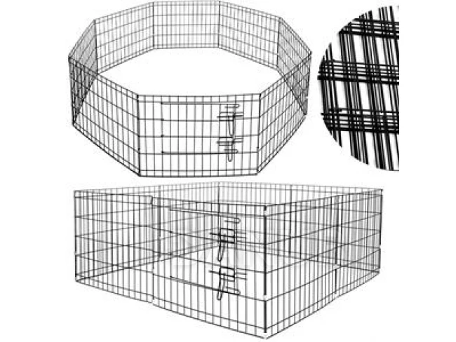 Összecsukható kisállat kifutó - 160 x 60 cm - fekete